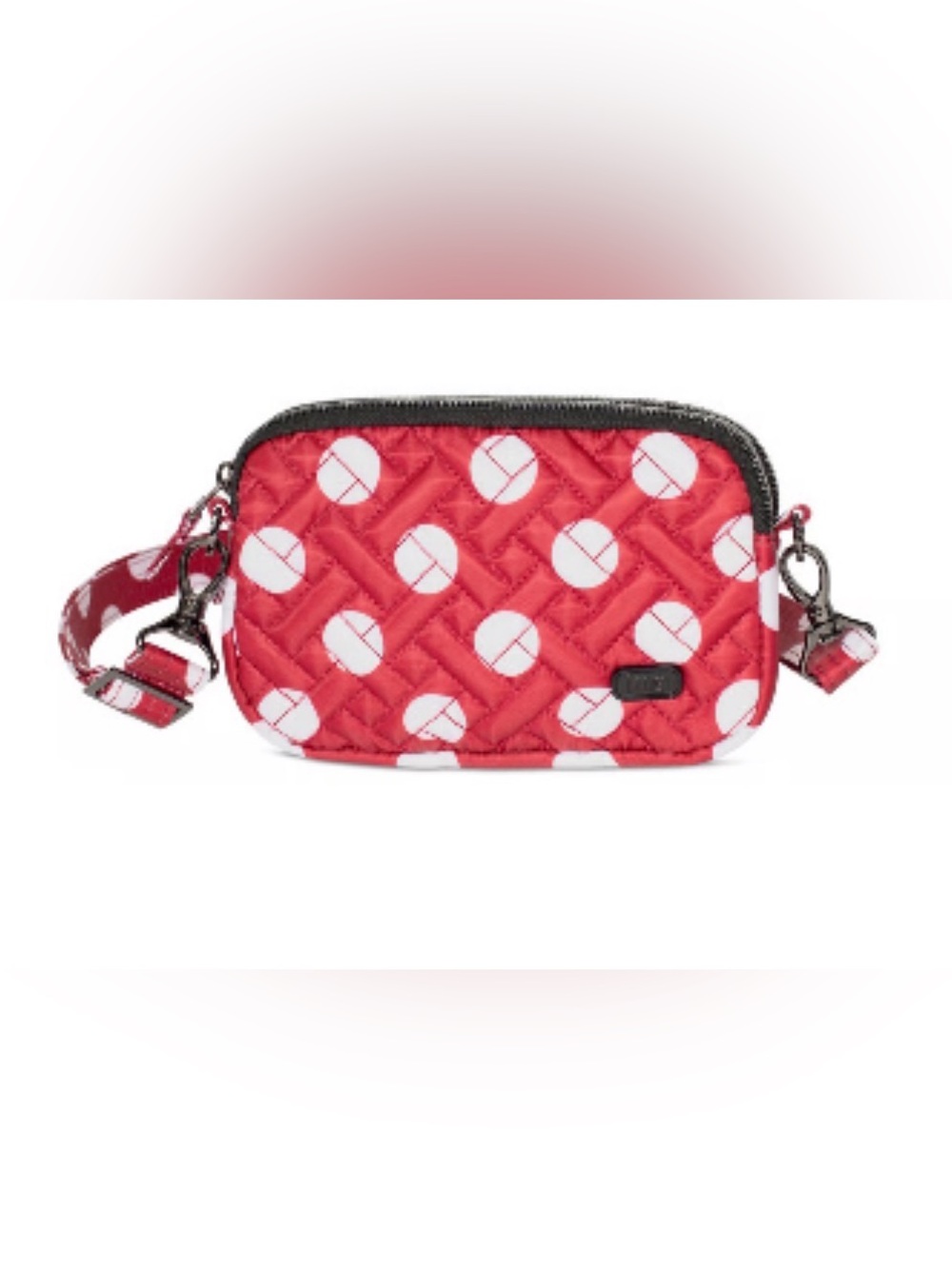 Lug Roundabout 2 Convertible Wallet Crossbody - Crimson Large Dot